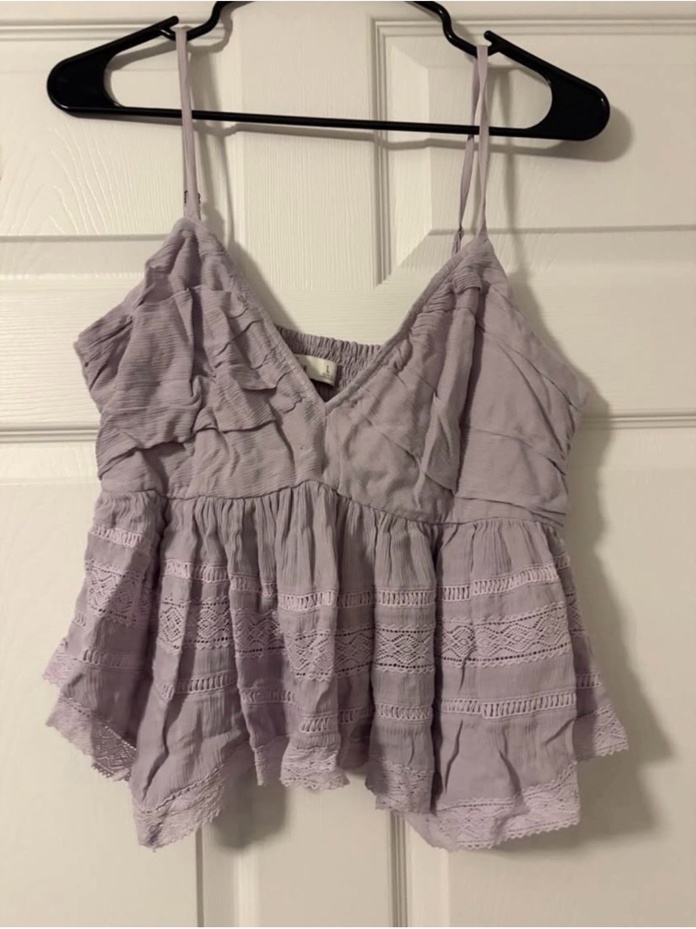 Hollister Lavender Lace-Trim Spaghetti Strap baby doll Camisole